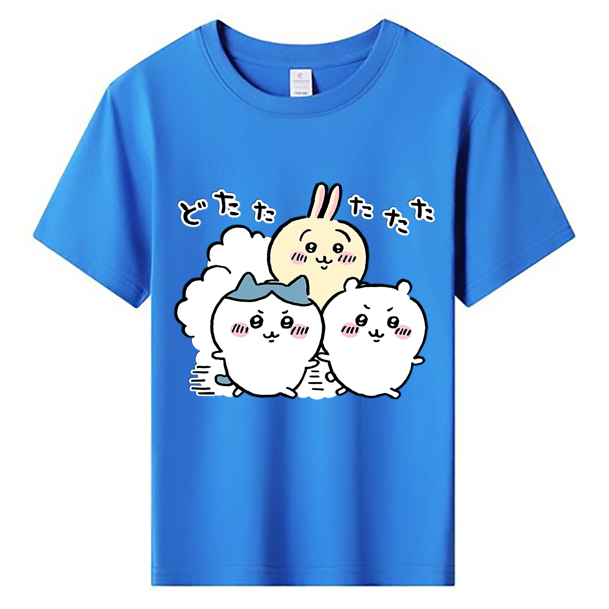 （画像用） ちいかわ ハチワレ Chii-kawa hachiware 綿100％キッズTシャツ（フロントプリント）